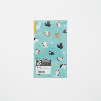 MIDORI Cat 3 Pockets Clear-holder A5 Slim with Cover back