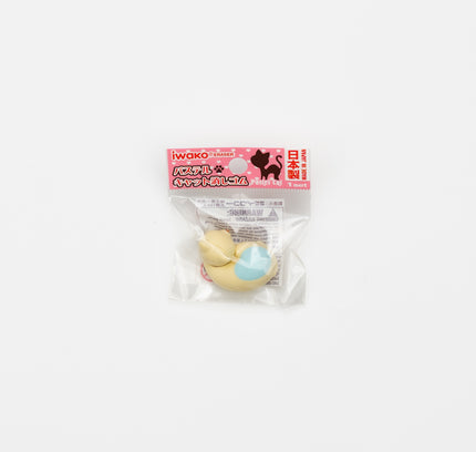 IWAKO Sleepy Cat Blue Eraser