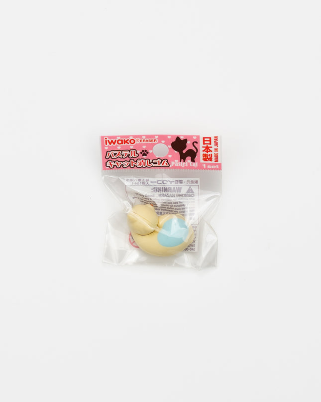 IWAKO Sleepy Cat Blue Eraser