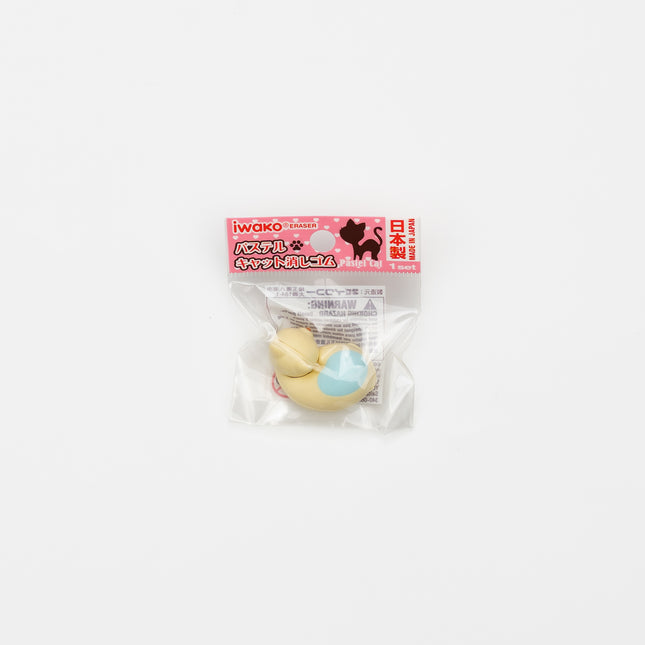 IWAKO Sleepy Cat Blue Eraser