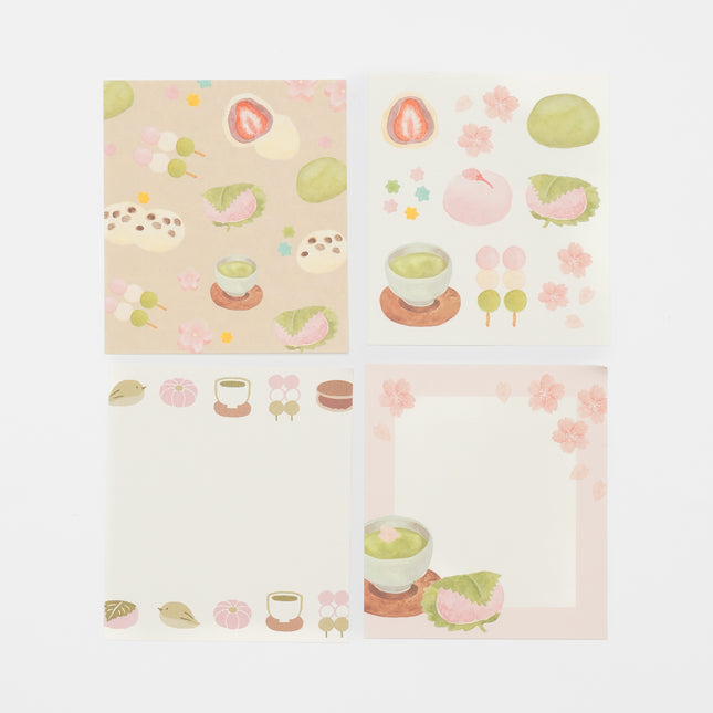 FURUKAWA SHIKO 4 Designs Memo Pad Sakura Wagashi details
