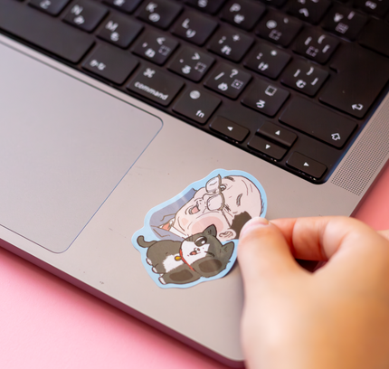 An Old Man Reincarnated as a Cat Sticker From Sunstar Stationery
