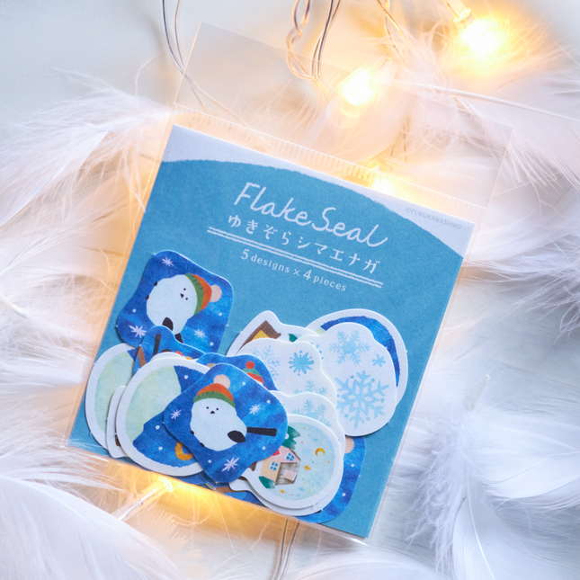 Washi Flake Sticker Yukizora Shimaenaga From Furukawashiko