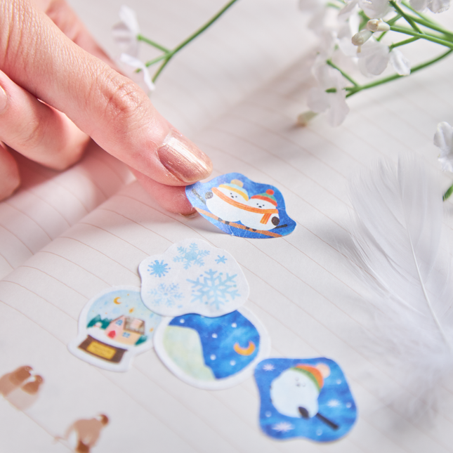 Washi Flake Sticker Yukizora Shimaenaga From Furukawashiko