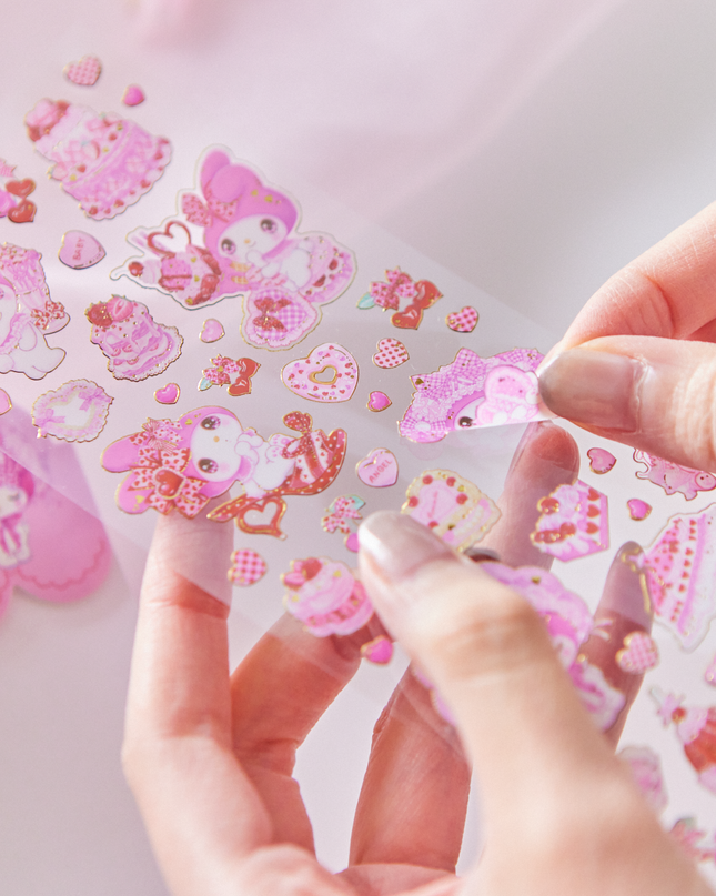 Sanrio x Fumika Amenomori Edge Foil Stamping Sticker From Cloths-Pin