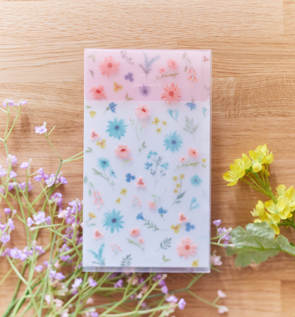 Midori 3 Pocket Holder A5 Slim Floral Pattern